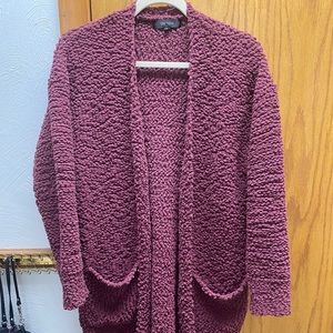 Maroon Popcorn Cardigan.